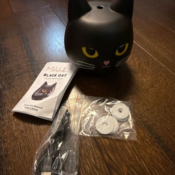 Mahli black cat aroma scent oil fan diffuser aromatherapy Halloween never used - Picture 6 of 7